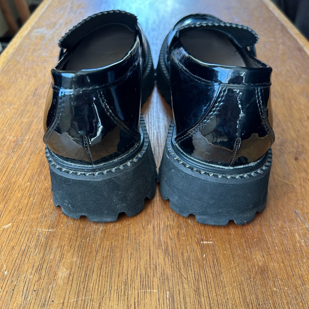 Astra Glossy Black Platform Penny  Loafers - Picture 5 of 9